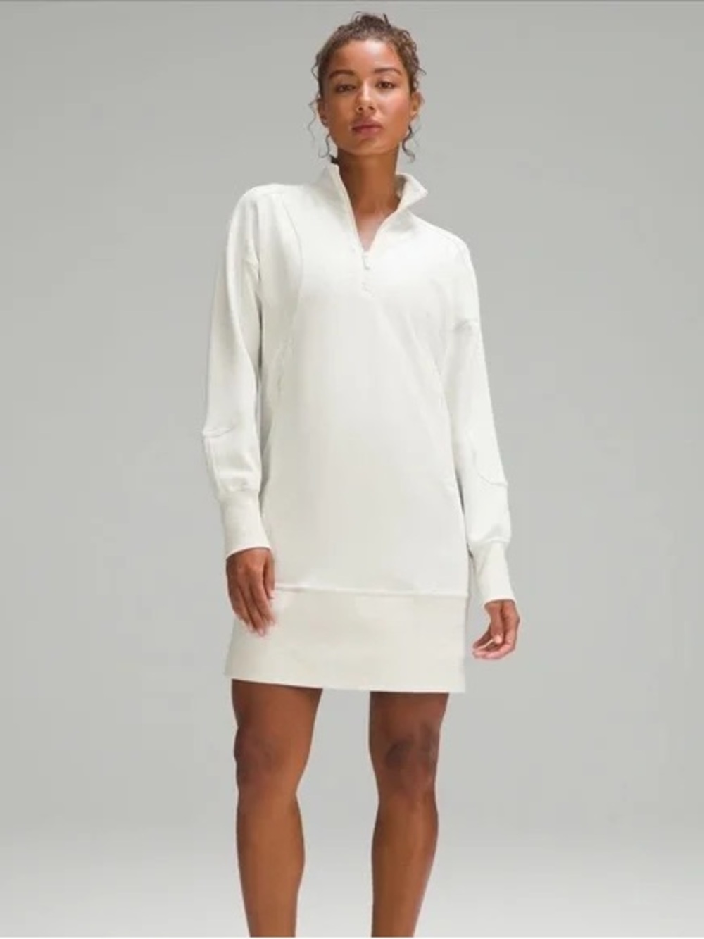 Lululemon softstreme Women’s White Quarter-Zip Sweatshirt Dress
